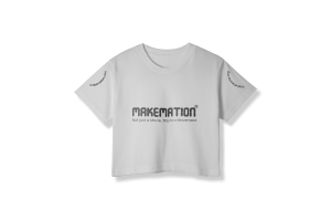 White Makemation Crop Top Tshirt Front