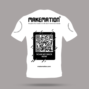 White QR Code T Shirt Type Design Back