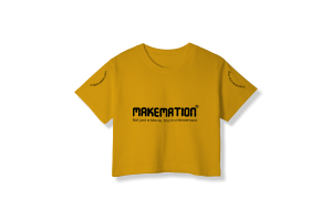 Yellow Makemation Crop Top Tshirt Front